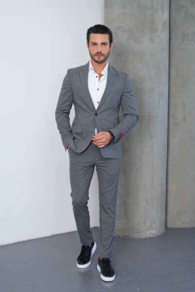 GustmanModa KOYU GRİ SLIM FIT TAKIM ELBİSE