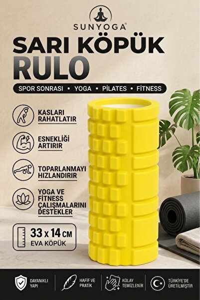 SUNYOGA High Density Medium Hard Deluxe Foam Roller Fıtness Pilates Yoga Mass...