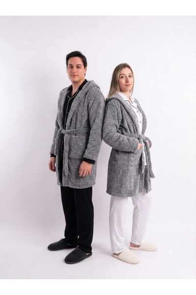 Sweet's Collection Szary Szary Szlafrok Unisex Welsoft Plusz