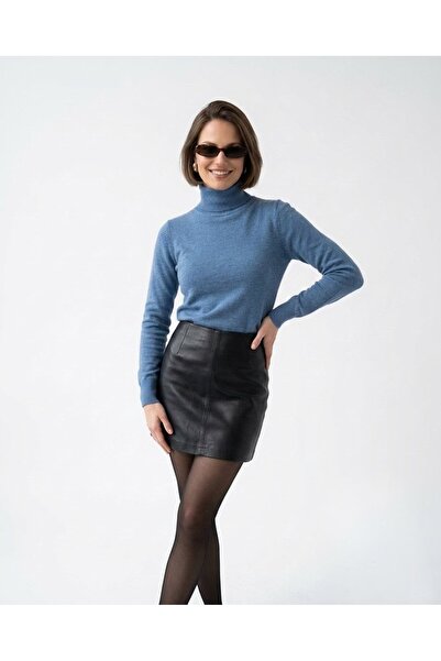 onno style women Plain Fishing Collar Basic Sweater