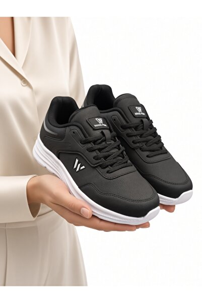 McDark Men's Waterproof Non-Slip Nylon Sole Sneaker Shoes-Black White