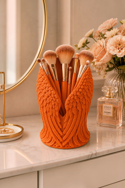 Belupa Angel Winged Decorative Makeup Brush Holder Organizer Pen Holder 14 cm