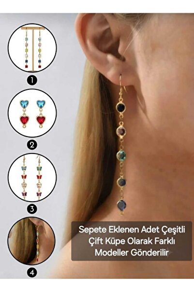 modares Moda Küpe Lüks Vintage Uzun Püskül