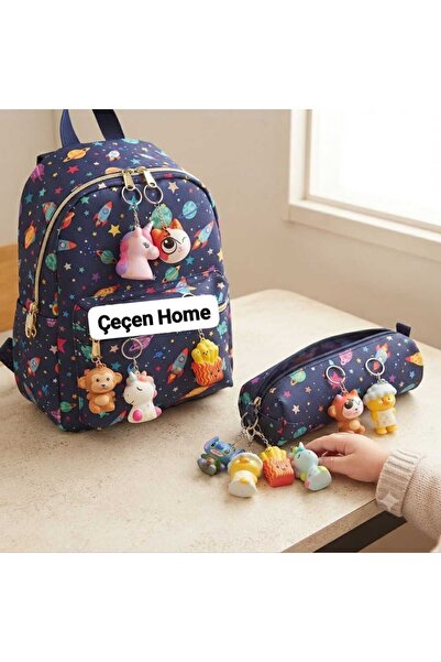 ÇEÇEN HOME (3 Pieces) Cute Squishy Keychain Set with Mixed Figures, Soft Sque...