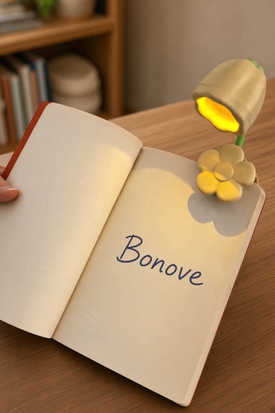 BONOVE Clip-On Book Mark Flower Model Book Reading Lamp Led Page Light Night ...