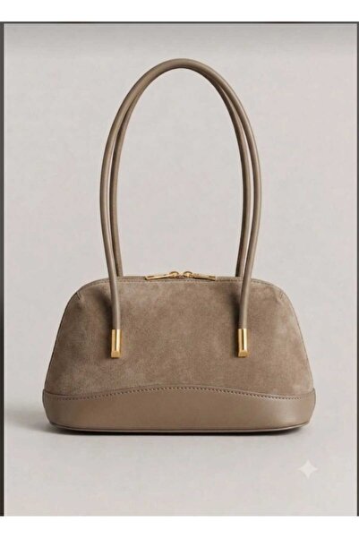 GlowSa Women's Suede Double Zipper Hand and Shoulder Bag