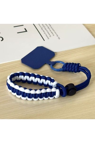 Choice3 bluewhite Handwoven Adjustable Mobile Phone Universal Lanyard Wrist S...
