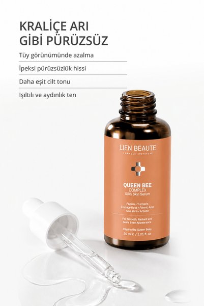 Lien Beaute Kraliçe Arı Tüy Azaltıcı ve Ton Eşitleyici Serum Formik Asit Papaya Zerdeçal Limon Otu