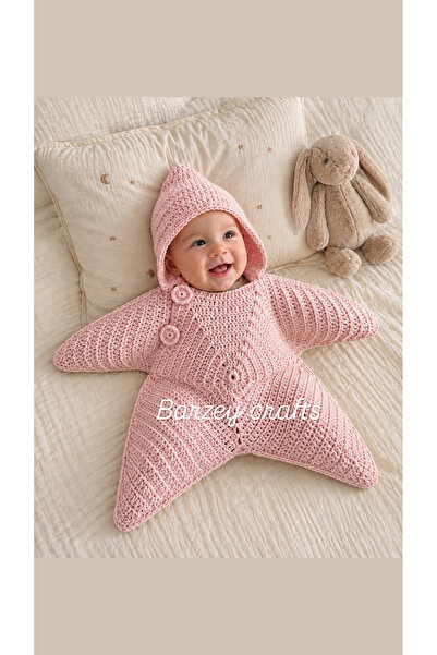 Barzey crafts Hand Knitted Special Design Starry Baby Romper