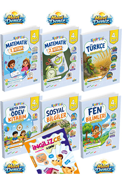 Mavi Deniz Yayınları Mavi Deniz 2026 4. Sınıf Tüm Dersler Tam Seti 7 Kitap