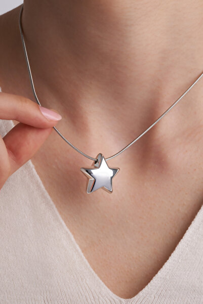 Alexis Carrel Mia Gold Color Steel Chain Balloon Star Necklace
