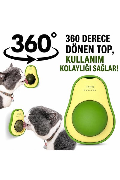 jetfast Natural Catnip Edible Rotating Catnip Herb Play Ball Ball Toy Cat Licking Ball Avocado