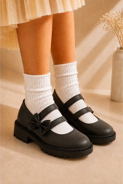 moon glow Female Child Flats Black Female Child Flats Female Child School Sho...