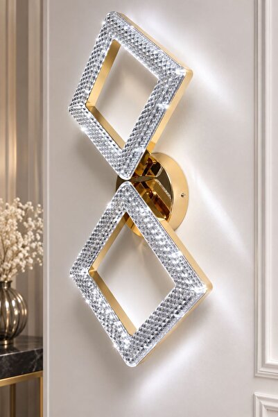 Lumia Lighting Yakamoz Model 2"li Gold 3 Renk Modu Kristal Salon Mutfak Yatak...
