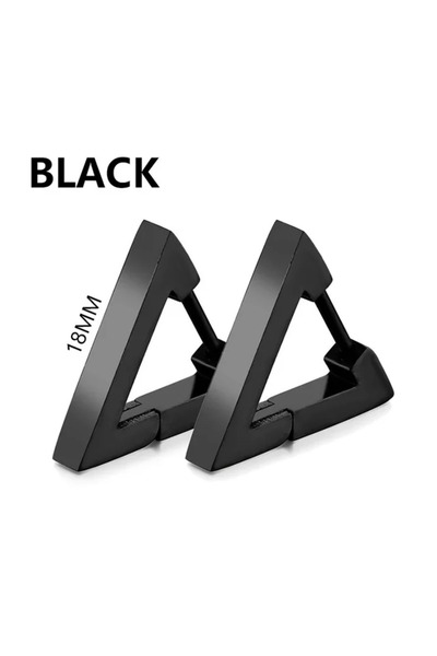 Choice Type5 Fashion Black Hoops Earring for Men Geometric Rectangular Hexago...