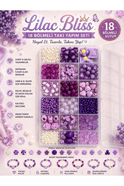 By MO Accessories Mor Lila Çocuklar İçin Takı Yapım Seti Hobi, Kendin Yap Eğl...