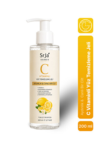 SrJa Vitamin C Facial Cleansing Gel Daily Skin Care, Purifying and Refreshing...