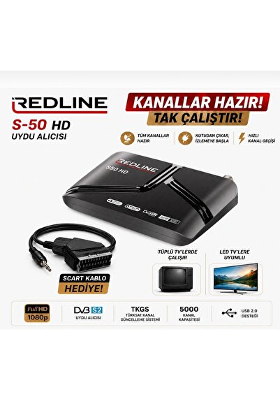 Tekno61 G50 Full Hd Otomatik Güncelleme (TKGS) Uydu Cihazı Ve Scart Av Kablo ...