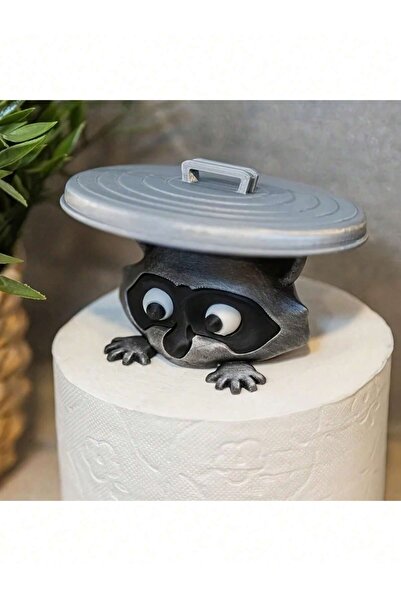 Choice bear 3D Printed Raccoon Toilet Paper Holder | Fun Bathroom Storage Set...