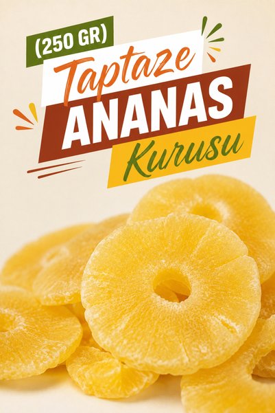 ÜLKÜ KURUYEMİŞ (250 GR) Taptaze Ananas Kurusu Hediyelik Tatlı Atıştırmalık