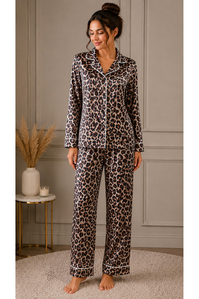 Leopar Desen Pijama Takımı