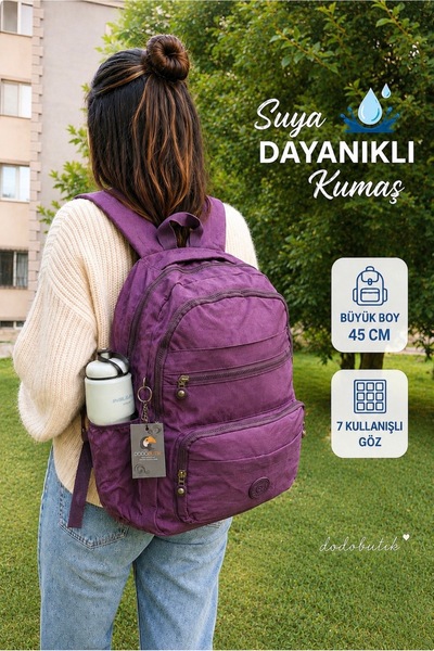 DodoButik Αδιάβροχο μωβ σακίδιο πλάτης μεγάλου μεγέθους