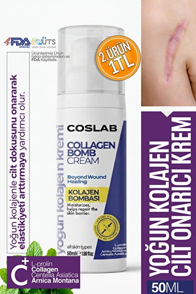 COSLAB كريم مضاد للندبات 50 مل - مرطب مكثف ومعزز لحاجز الكولاجين من الأرنيكا ...