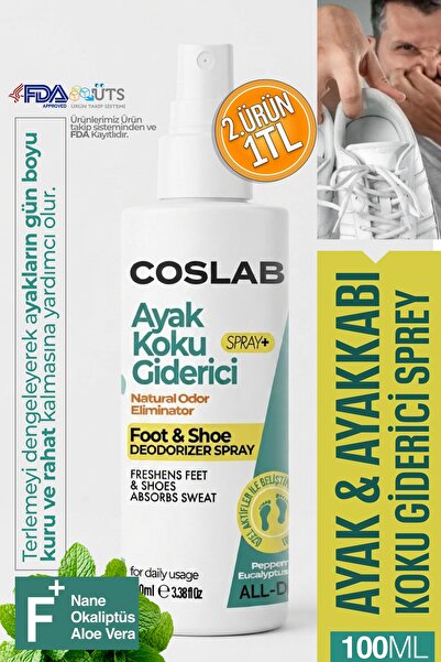 COSLAB Ayak ve Ayakkabı Koku Giderici, Mantar Engelleyici, Tırnak Bakım Sprey...