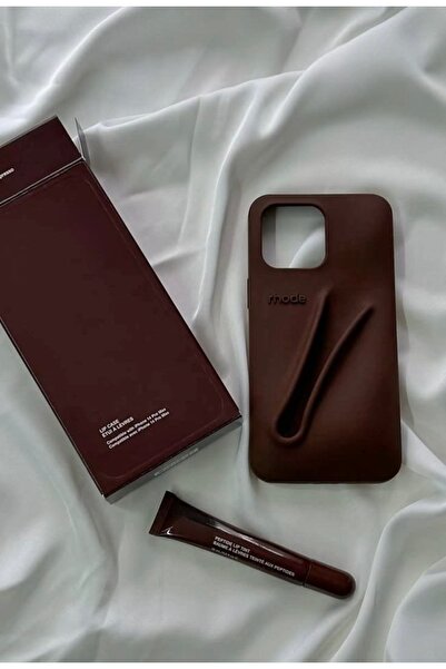 FİŞNEİLETİŞİM İPHONE 13/14 UYUMLU RUJLU KILIF (ESPRESSO)