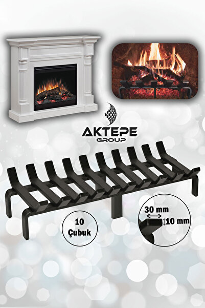 AKTEPE Group Şömine Izgarası 10 Çubuklu 60 Cm X 32 Cm Ekstra Dar Gözlü Izgara