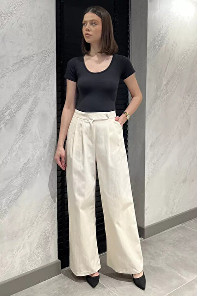 TOZLU Women's Wide Leg Linen Trousers