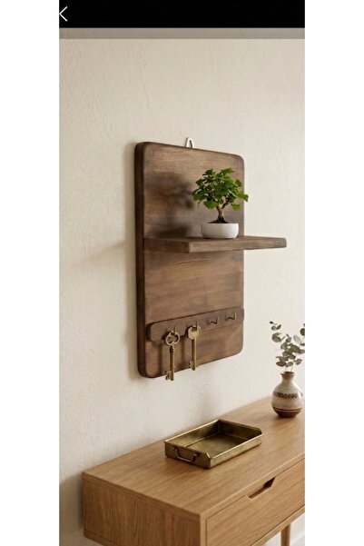 woxwood Ahşap Raflı Anahtarlık Askısı Organizer