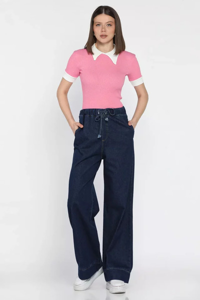 TOZLU Wide Leg Jeans with Elastic Waist