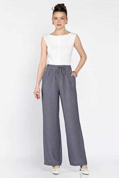 TOZLU Women's High Waist Pocket Stone Palazzo Pants