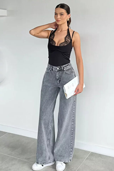 TOZLU Women's High Waist Stylish Palazzo Jean Denim Trousers