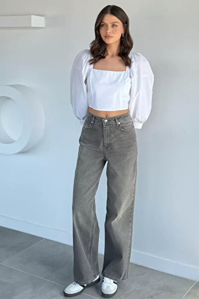 TOZLU Women's Loose Fit High Waist Jean Denim Pants