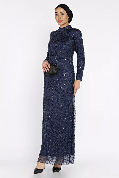 TOZLU Hijab evening dress with pul embroidery