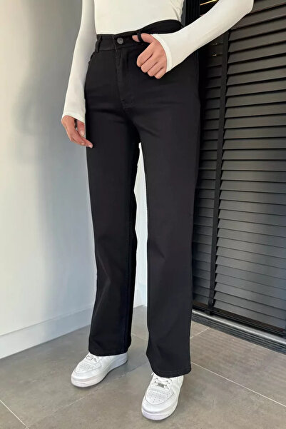 TOZLU Pantaloni de damă din denim cu talie înaltă