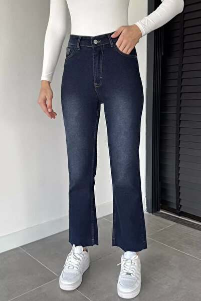 TOZLU Pantaloni de damă din denim Lycra cu talie înaltă