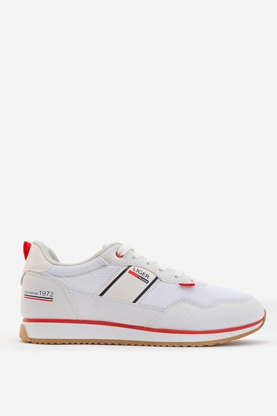 Jagulep Men's Airfile Sneaker Sports Shoes White - Red