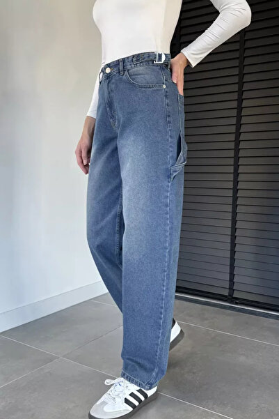 TOZLU Women's Loose Fit Jean Denim Trousers