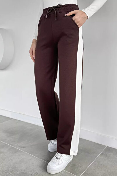 TOZLU Women's High Waist Sweatpants with Elastic Waistband and Side Stripe De...