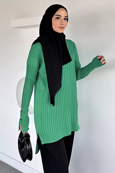 TOZLU Gülseli Tunica tricotată cu guler rotund, stil Hijab