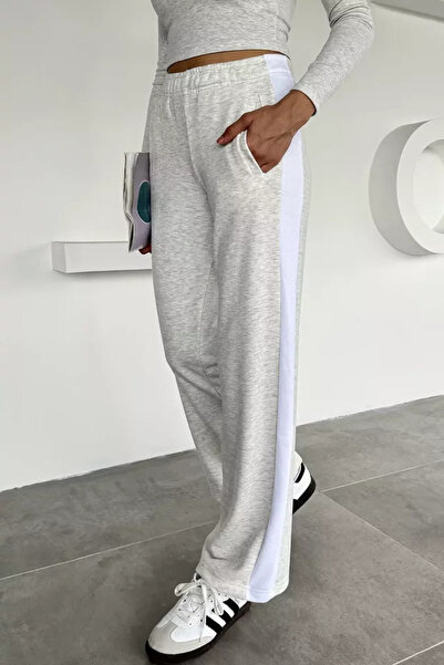 TOZLU Women's Sweatpants with Elastic Waist and Side Stripe Detail