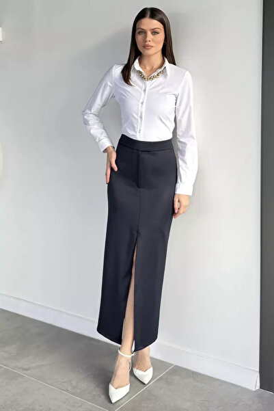 TOZLU Women's Front Slit Pencil Skirt