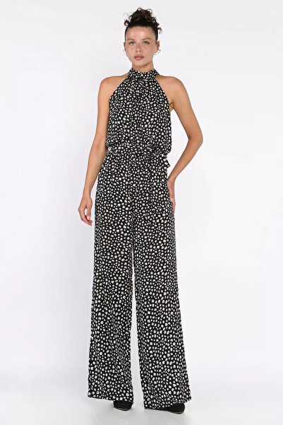 TOZLU Belted Patterned Women's Jumpsuit