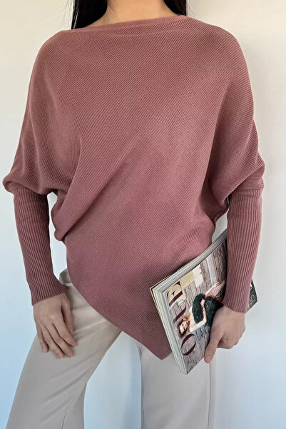 TOZLU Gülseli Asymmetrical Cut Knitwear Sweater