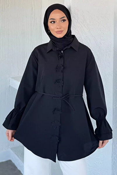 TOZLU Kadın Bel Bağcıklı Tesettür Gömlek