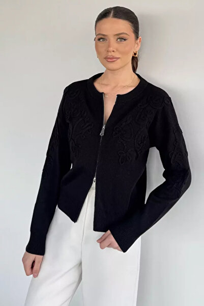 TOZLU Women's Zippered Knitwear Cardigan (Available in S-M-L)