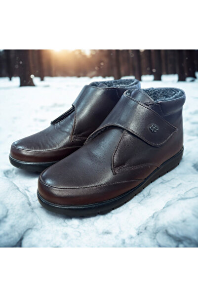 SPOKEN Ayakkabı & Kemer Women's Genuine Leather and Fur Lined Cold and Water ...